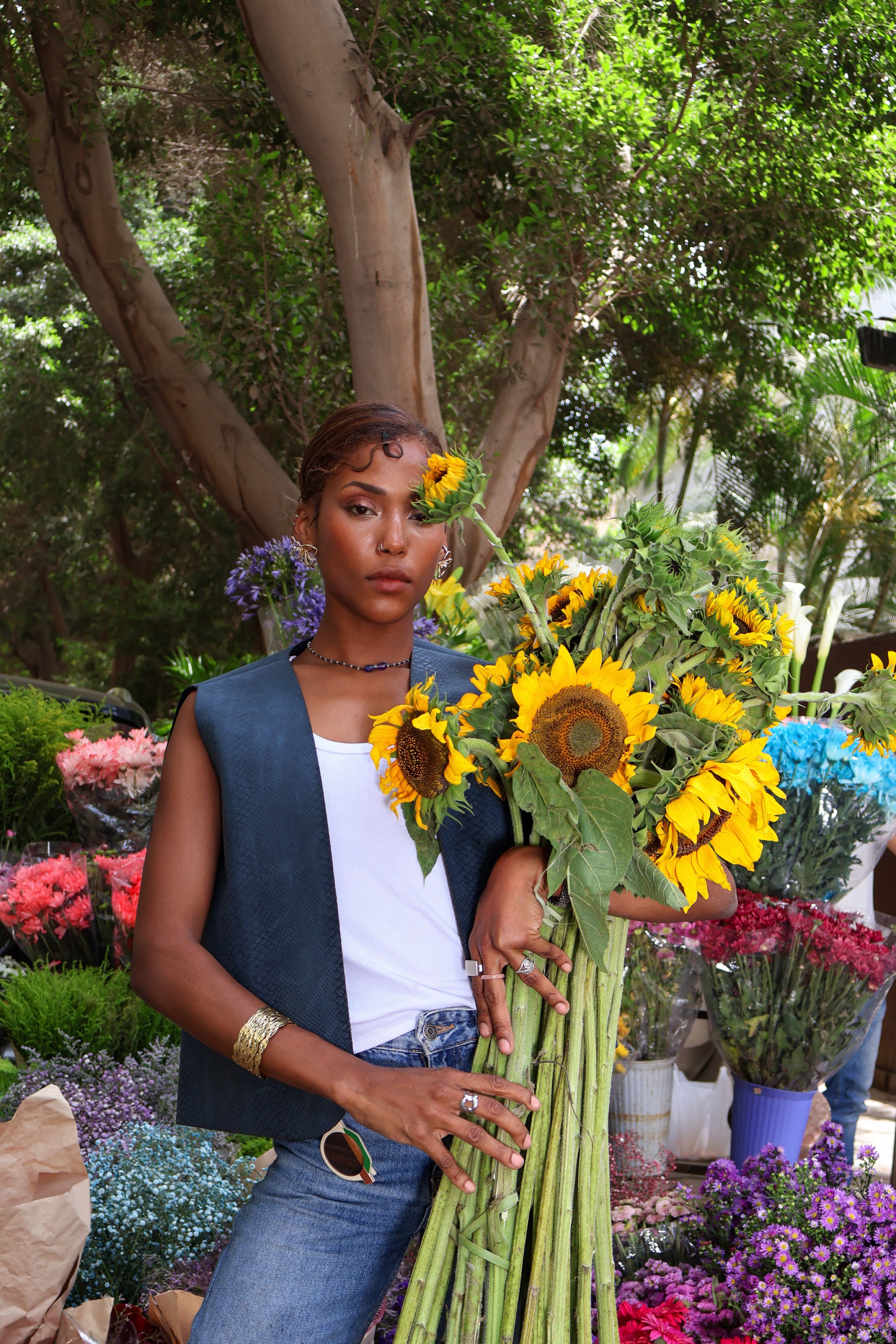 The Jazi Vest in Petrol Blue