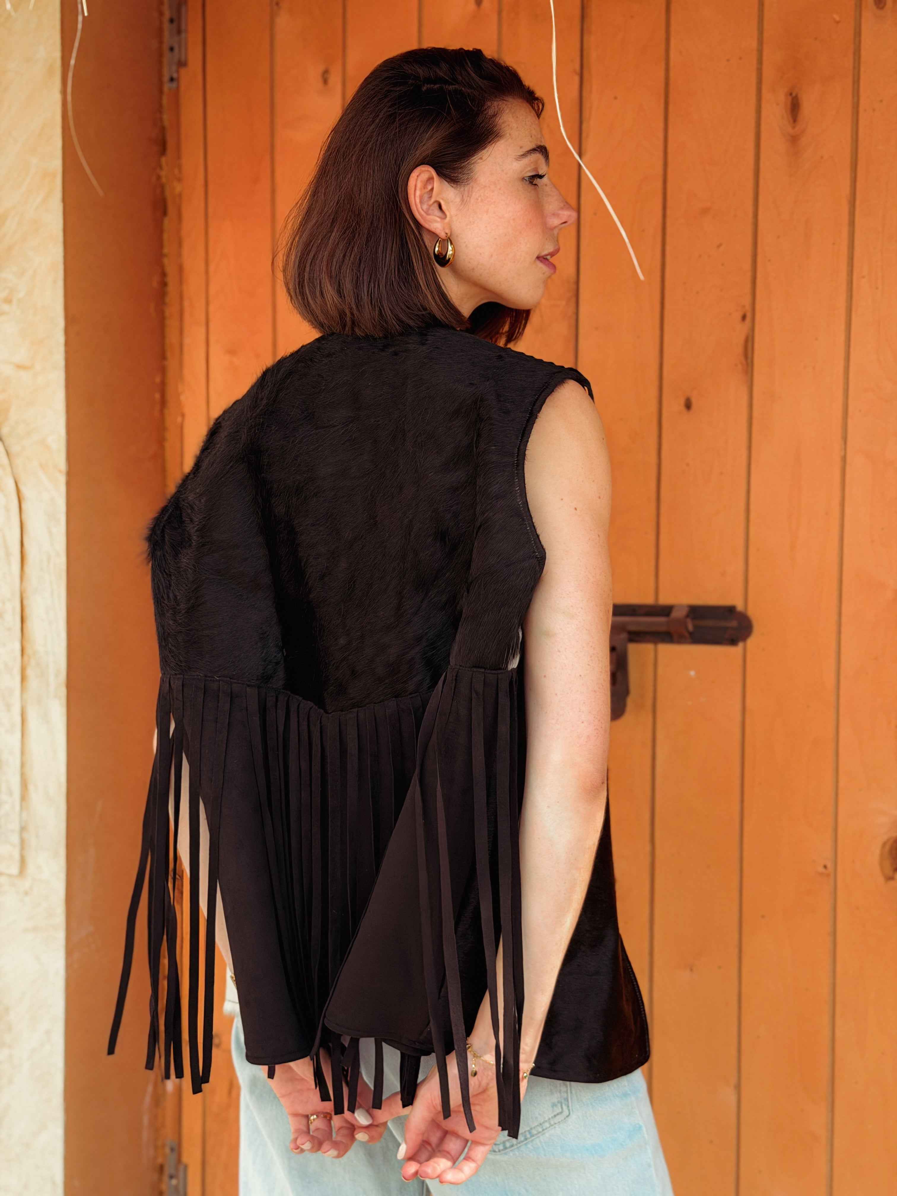 Velura Vest – Natural Cow Leather ( PATTERN 4 )