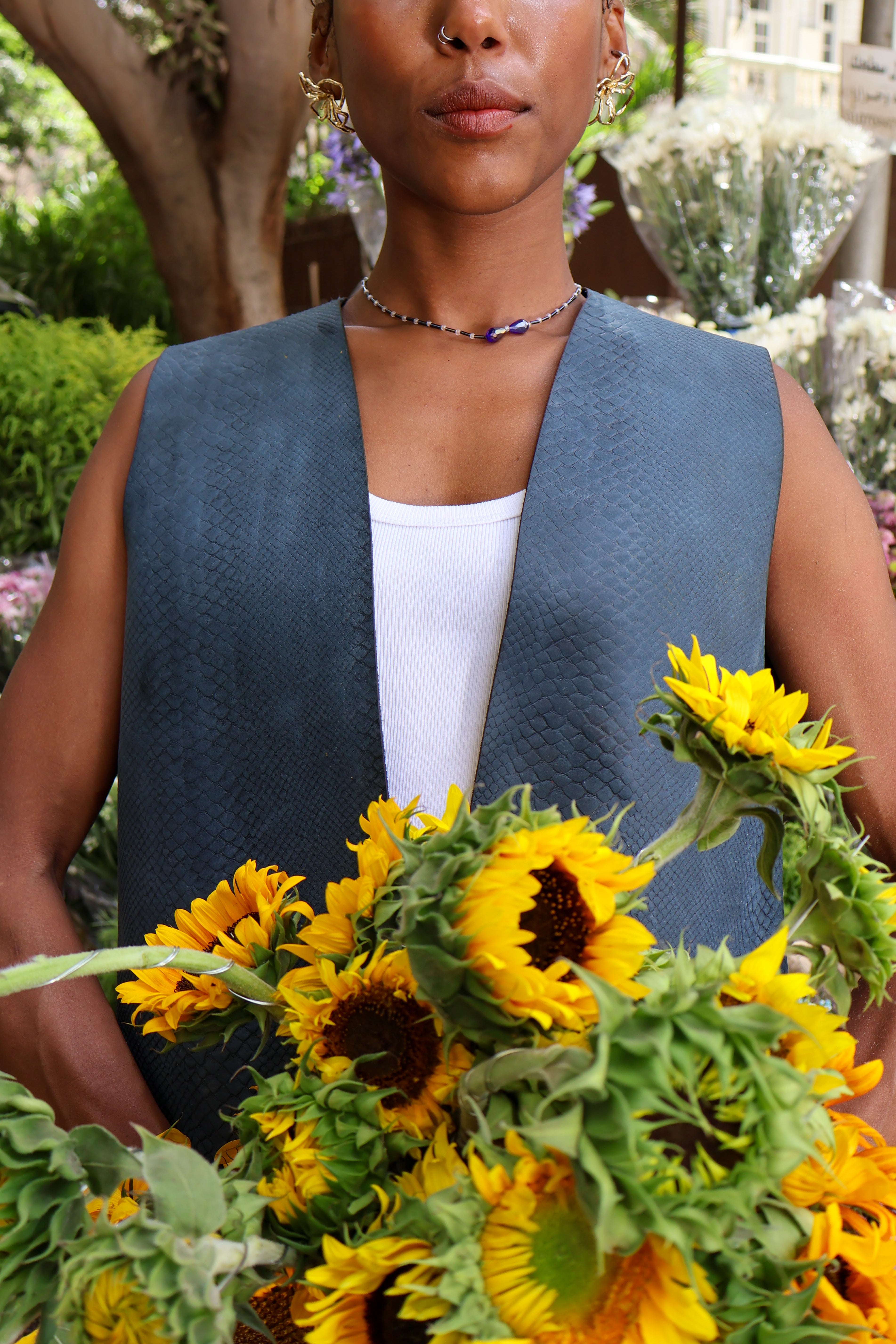 The Jazi Vest in Petrol Blue