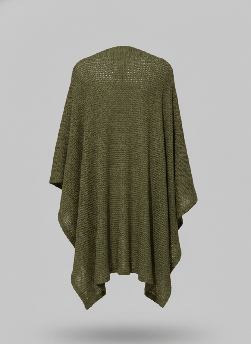 Aira Olive Green Knit Cape - BerriessDesigns