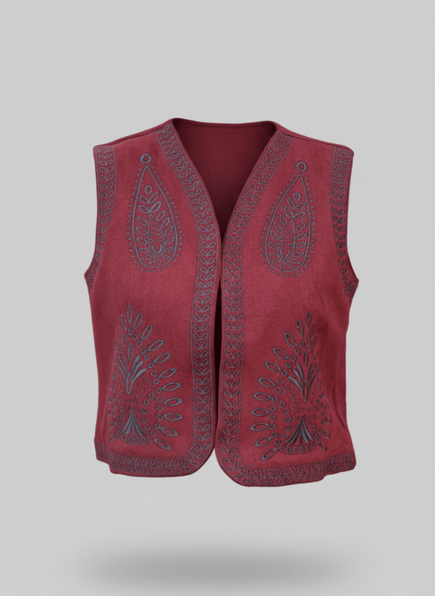 Flare Burgundy Vest - BerriessDesigns