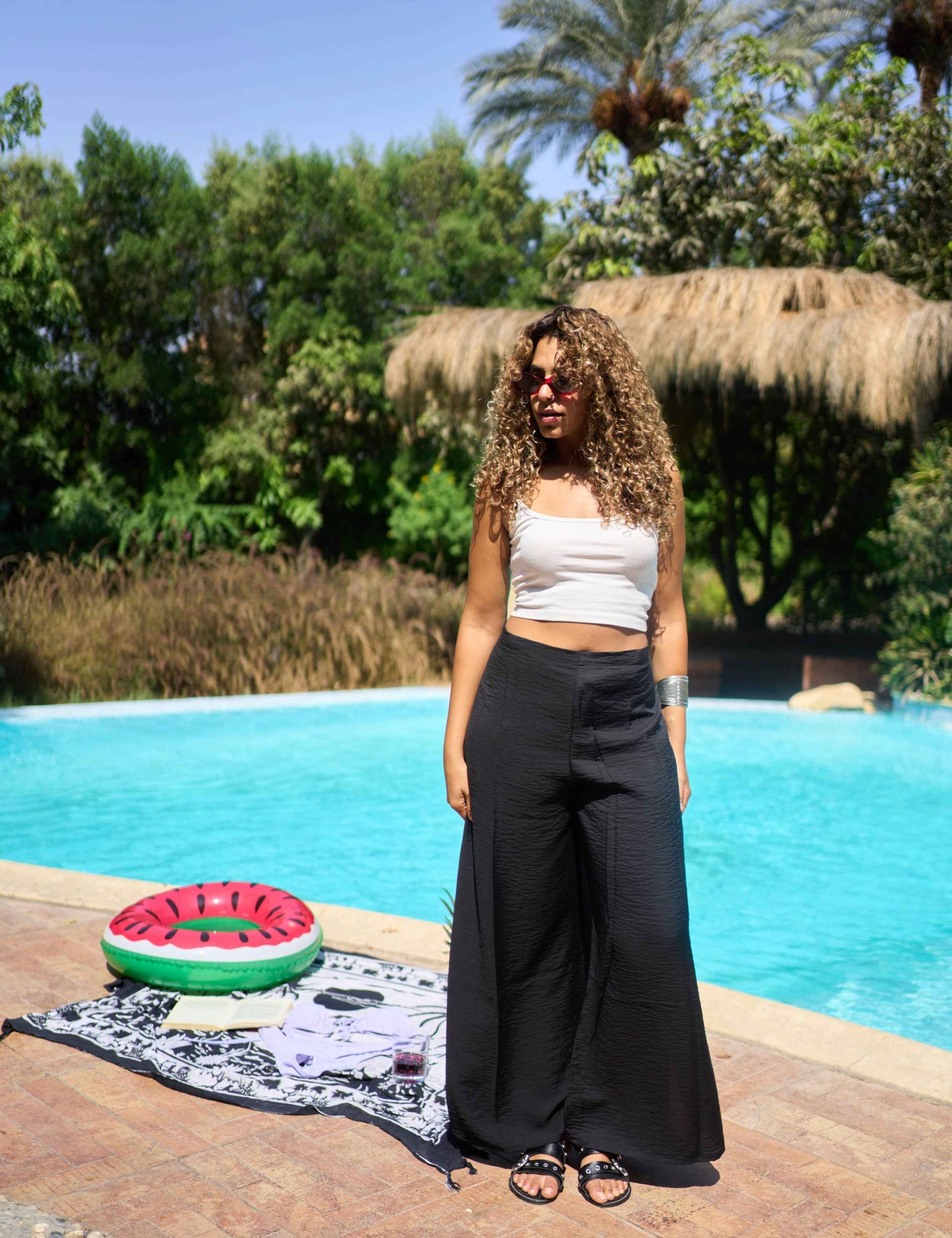 RAMLAH Black Wrap Pants