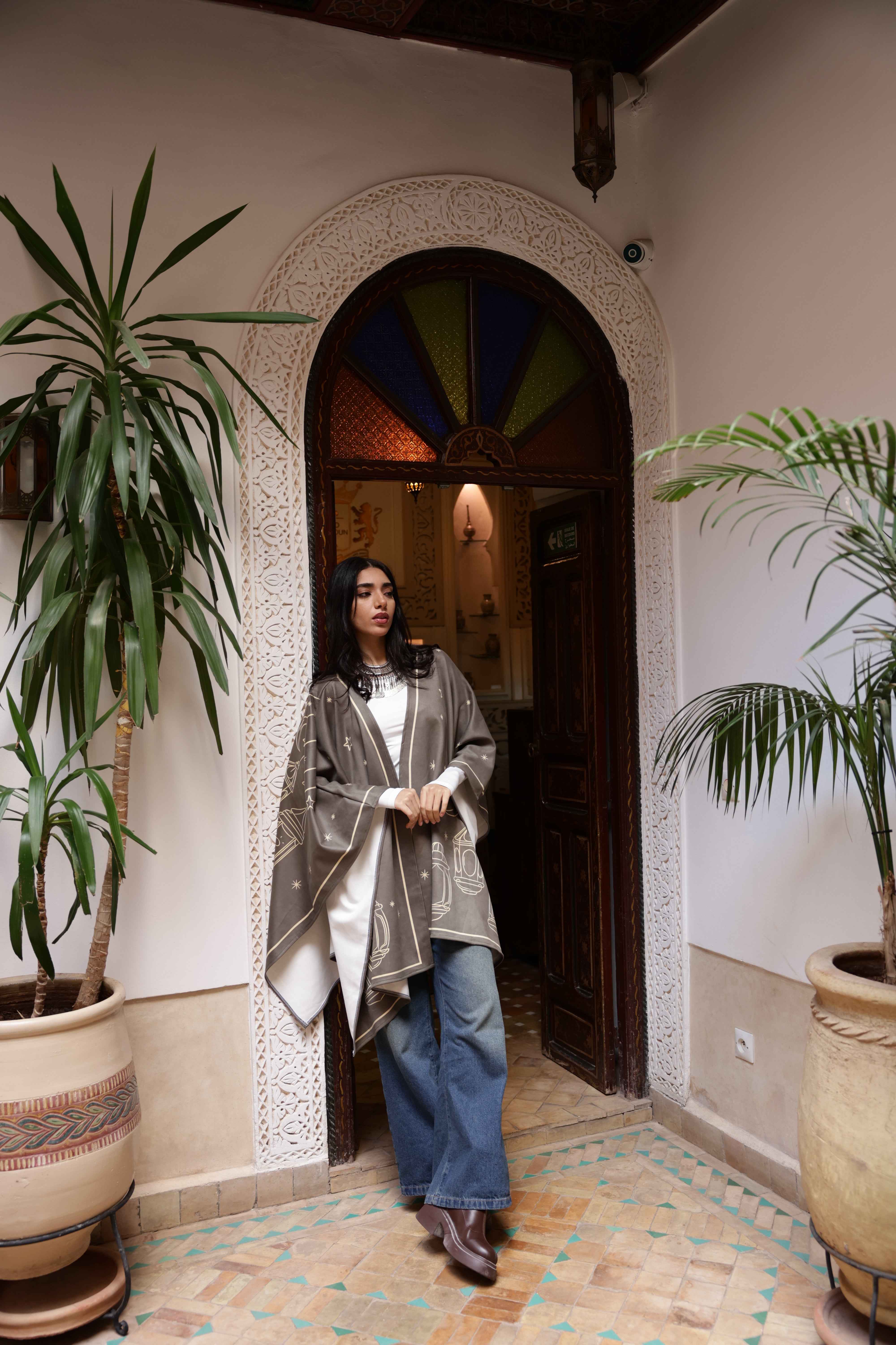 Turath Mocha Grey Cape - BerriessDesigns