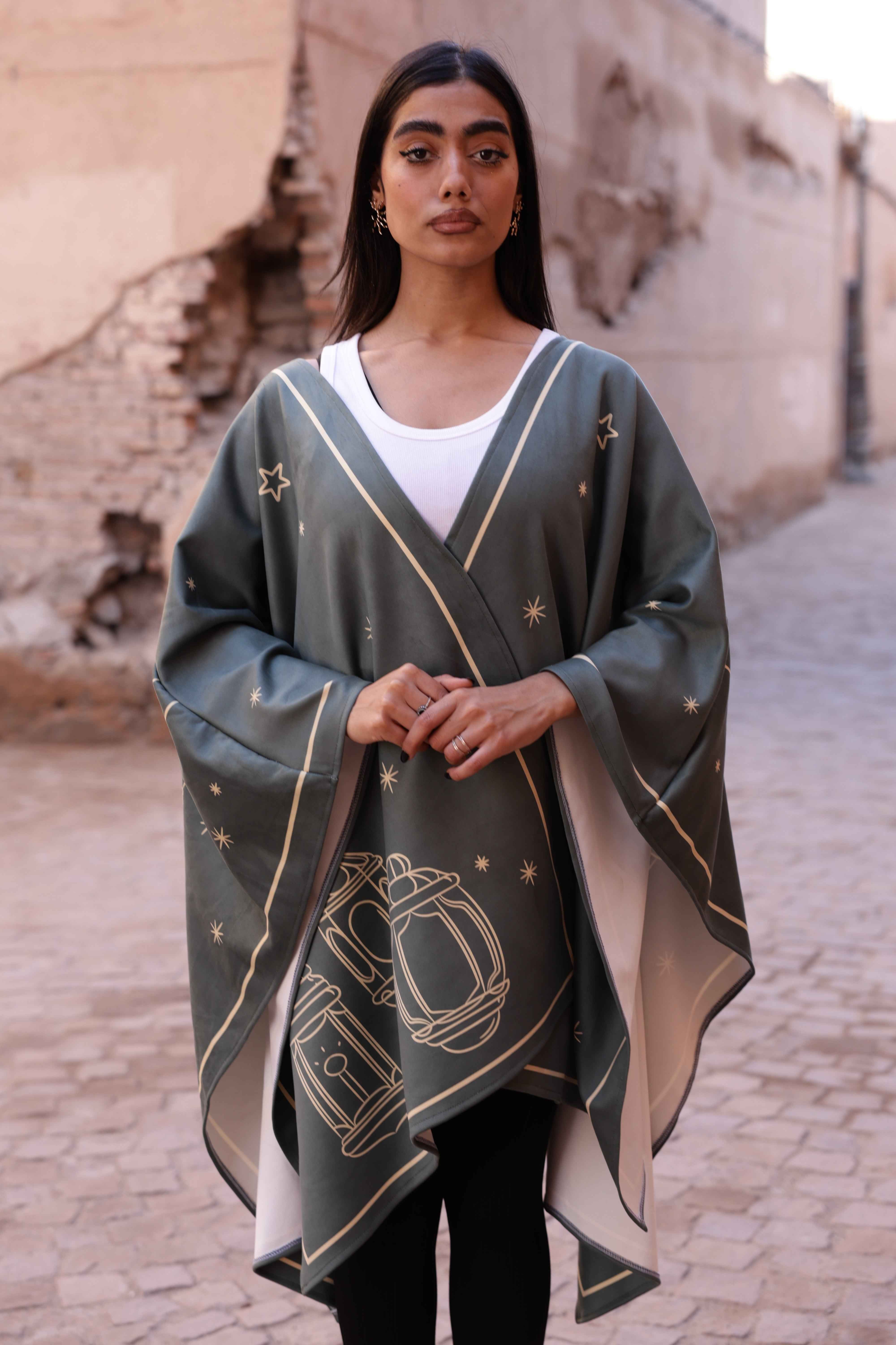 Turath Sage Green Cape - BerriessDesigns