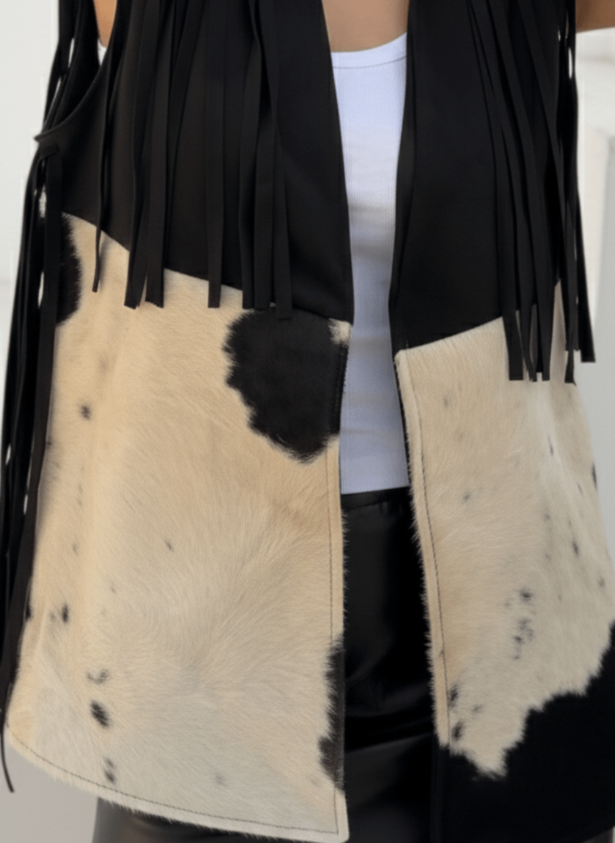 Velura Vest – Natural Cow Leather ( PATTERN 2 ) - BerriessDesigns