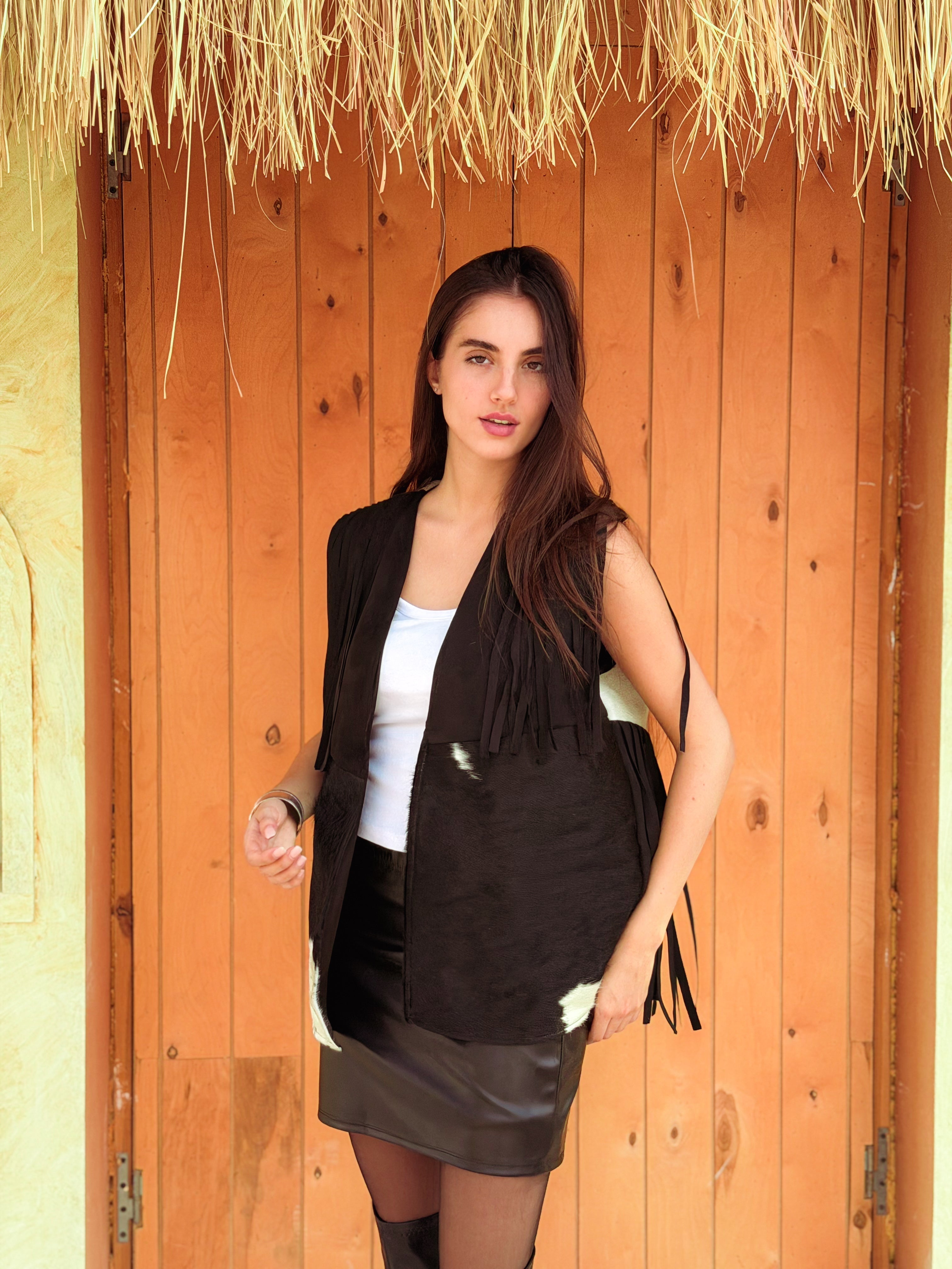 Velura Vest – Natural Cow Leather ( PATTERN 3 ) - BerriessDesigns