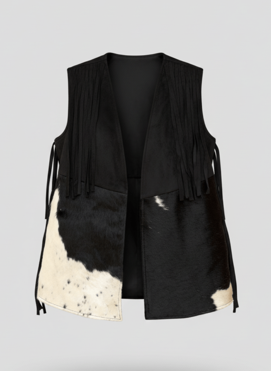 Velura Vest – Natural Cow Leather ( PATTERN 3 ) - BerriessDesigns