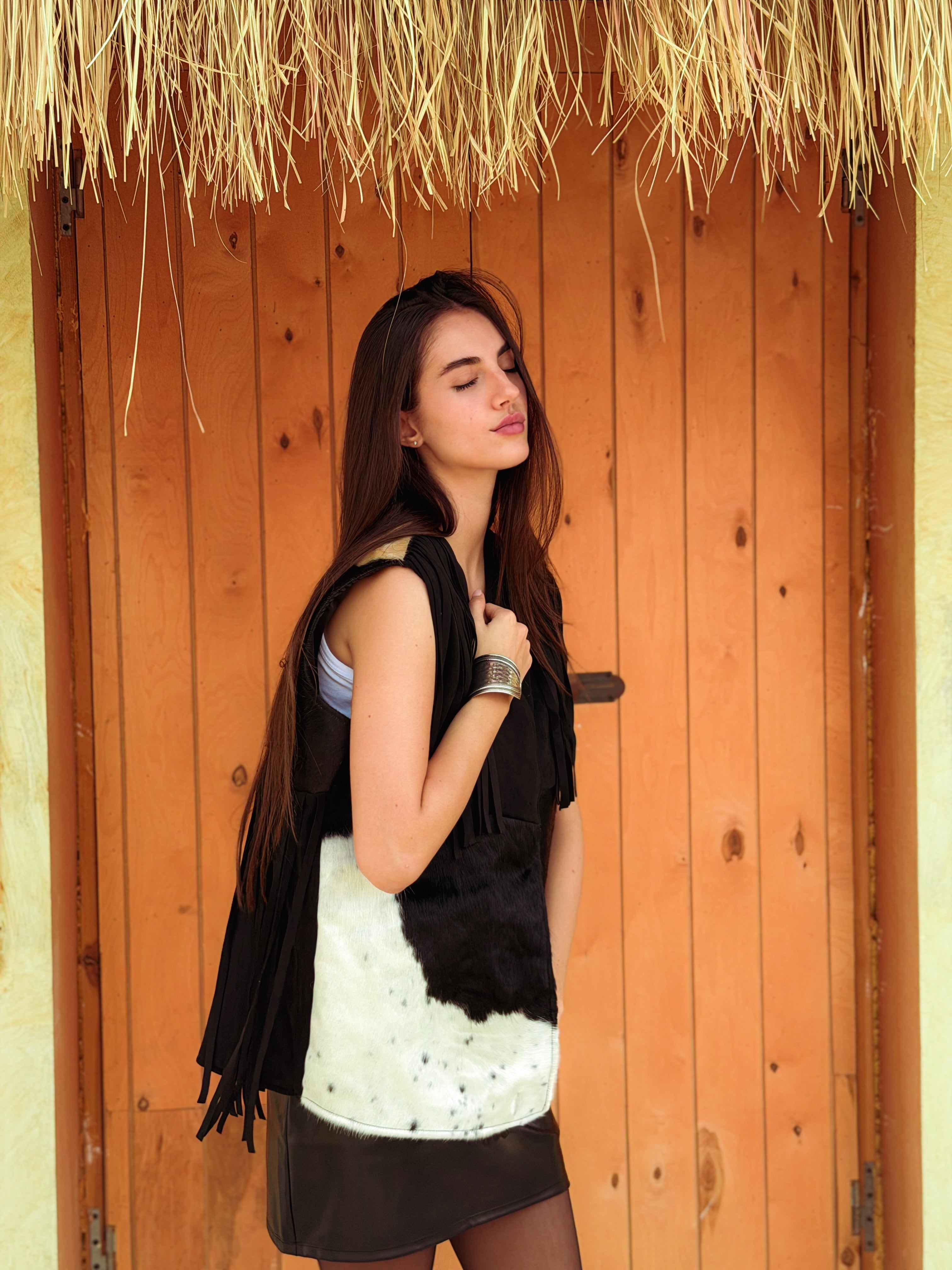 Velura Vest â Natural Cow Leather ( PATTERN 3 ) - BerriessDesigns