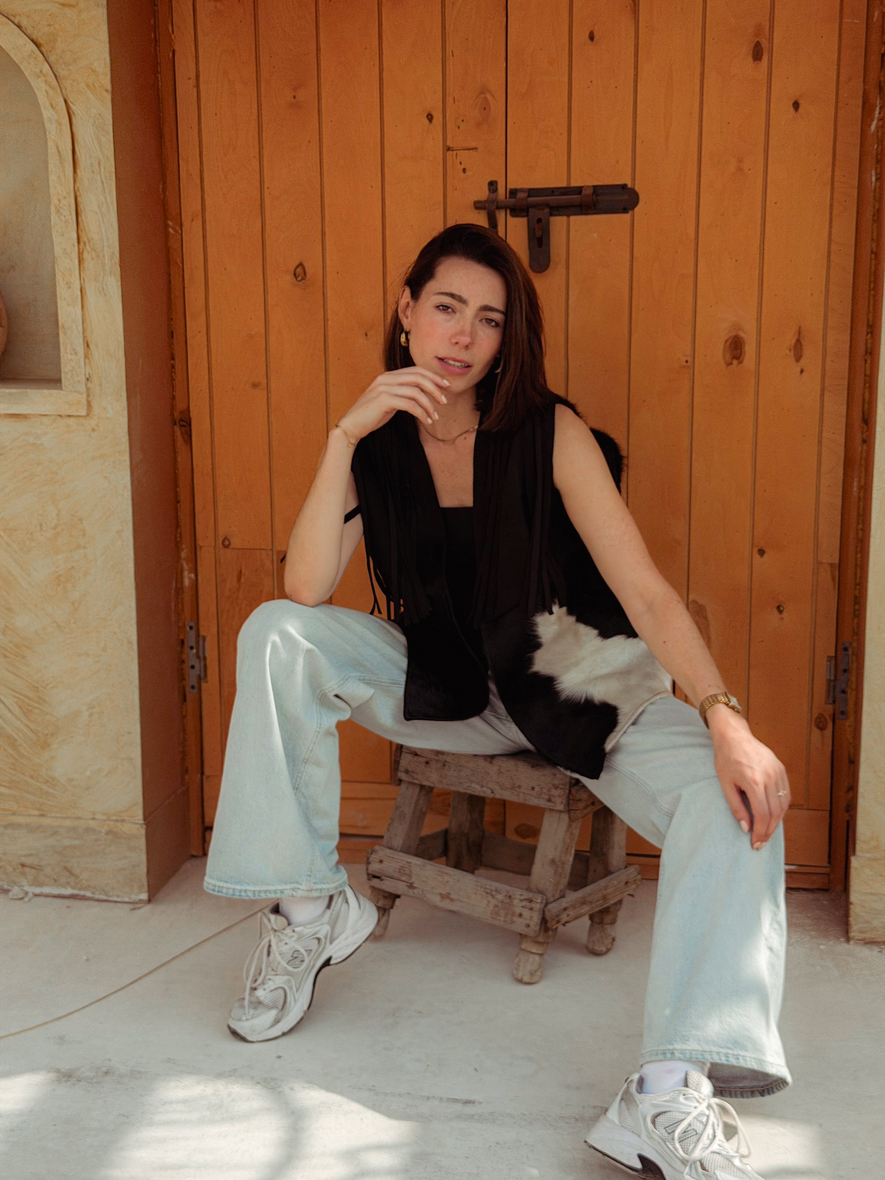 Velura Vest – Natural Cow Leather ( PATTERN 4 ) - BerriessDesigns