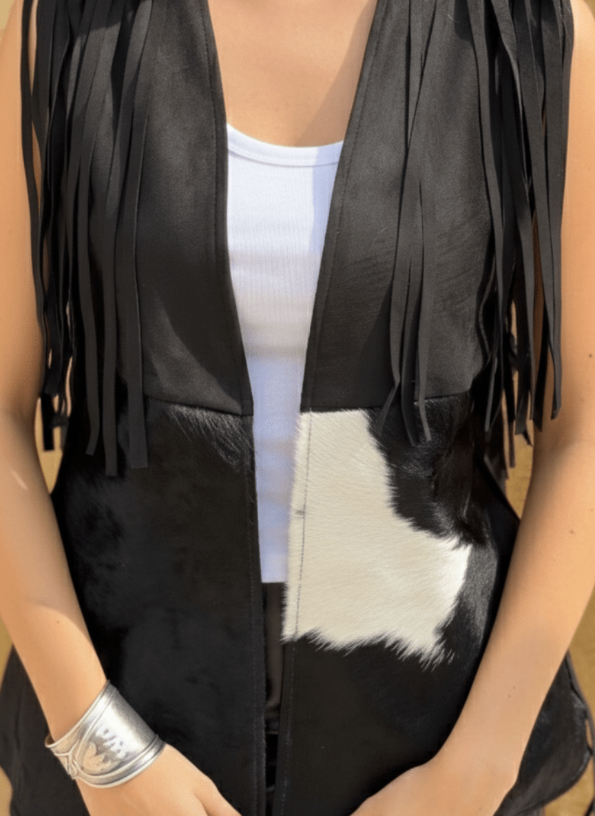 Velura Vest – Natural Cow Leather ( PATTERN 5 ) - BerriessDesigns