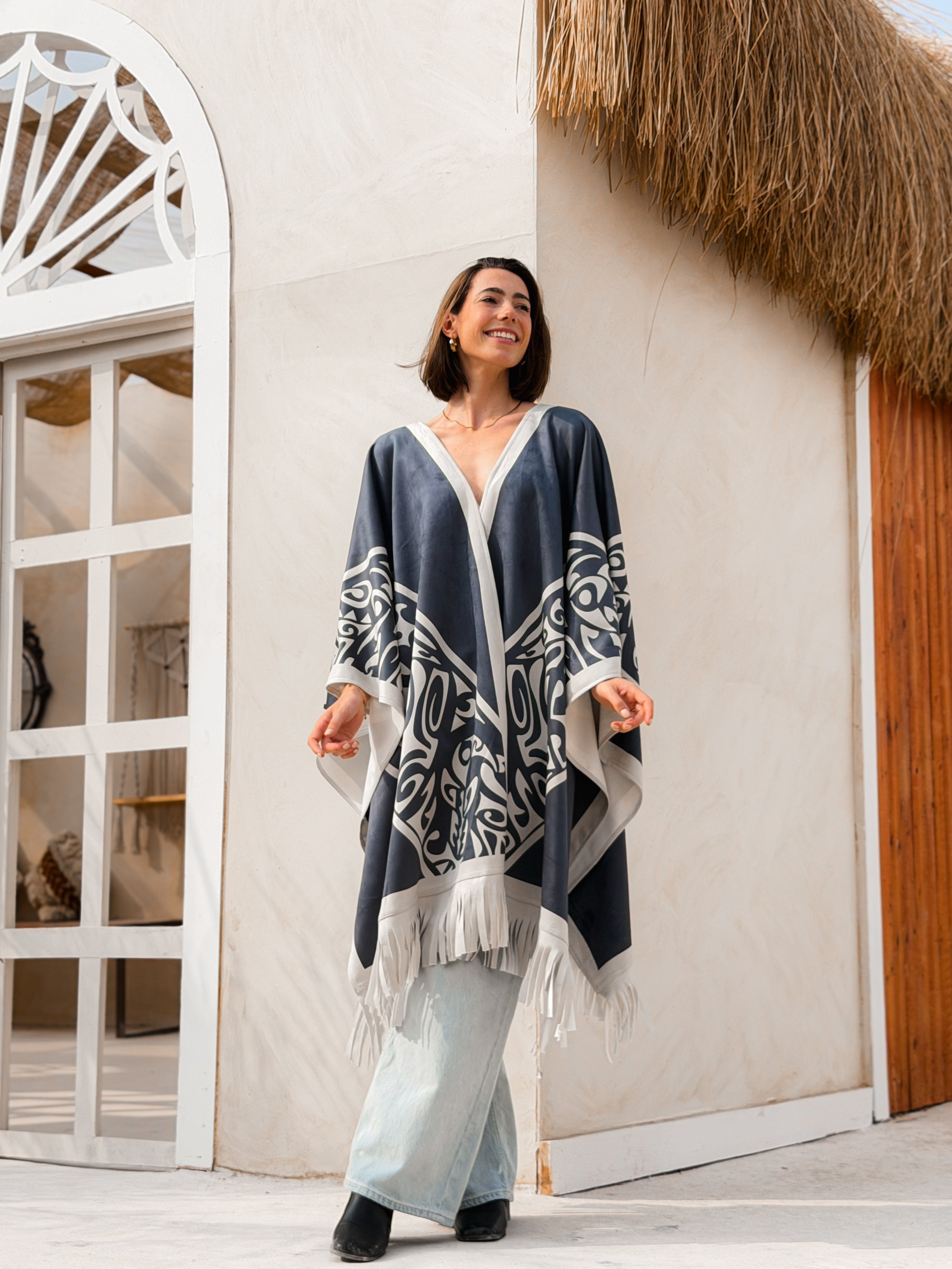 Zayra Navy Blue Cape - BerriessDesigns