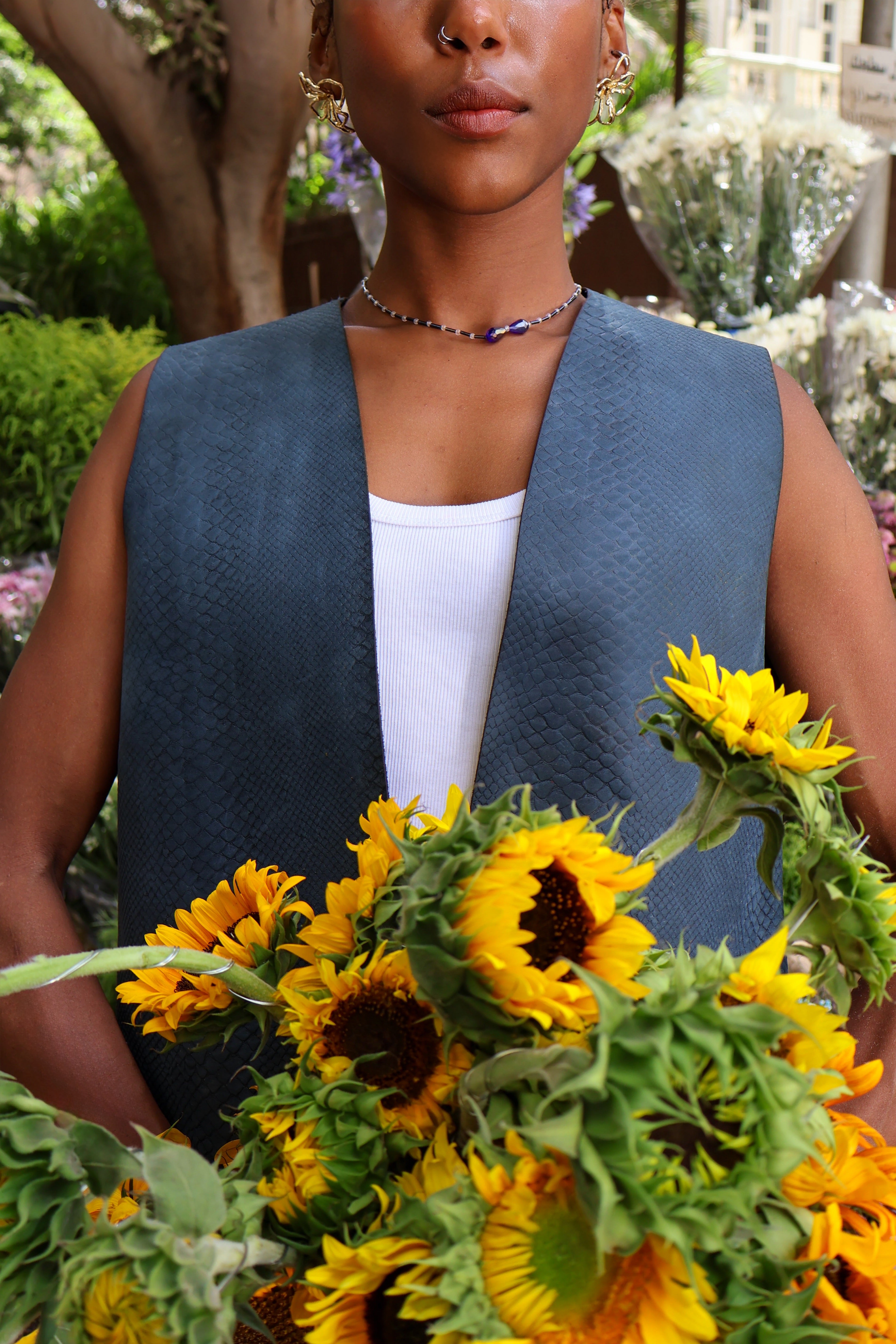 The Jazi Vest in Petrol Blue