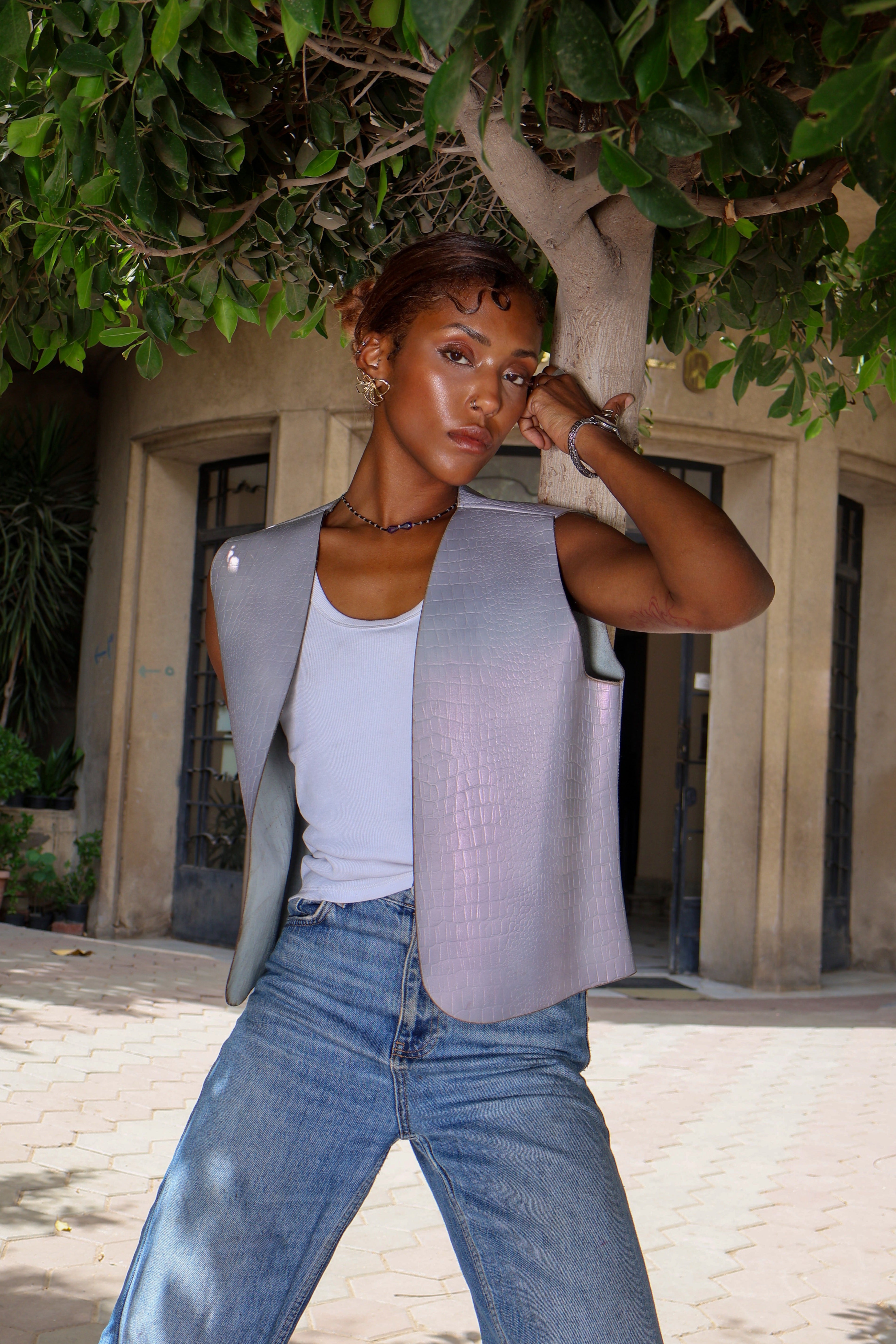 The Jazi Vest in Metallic Disco