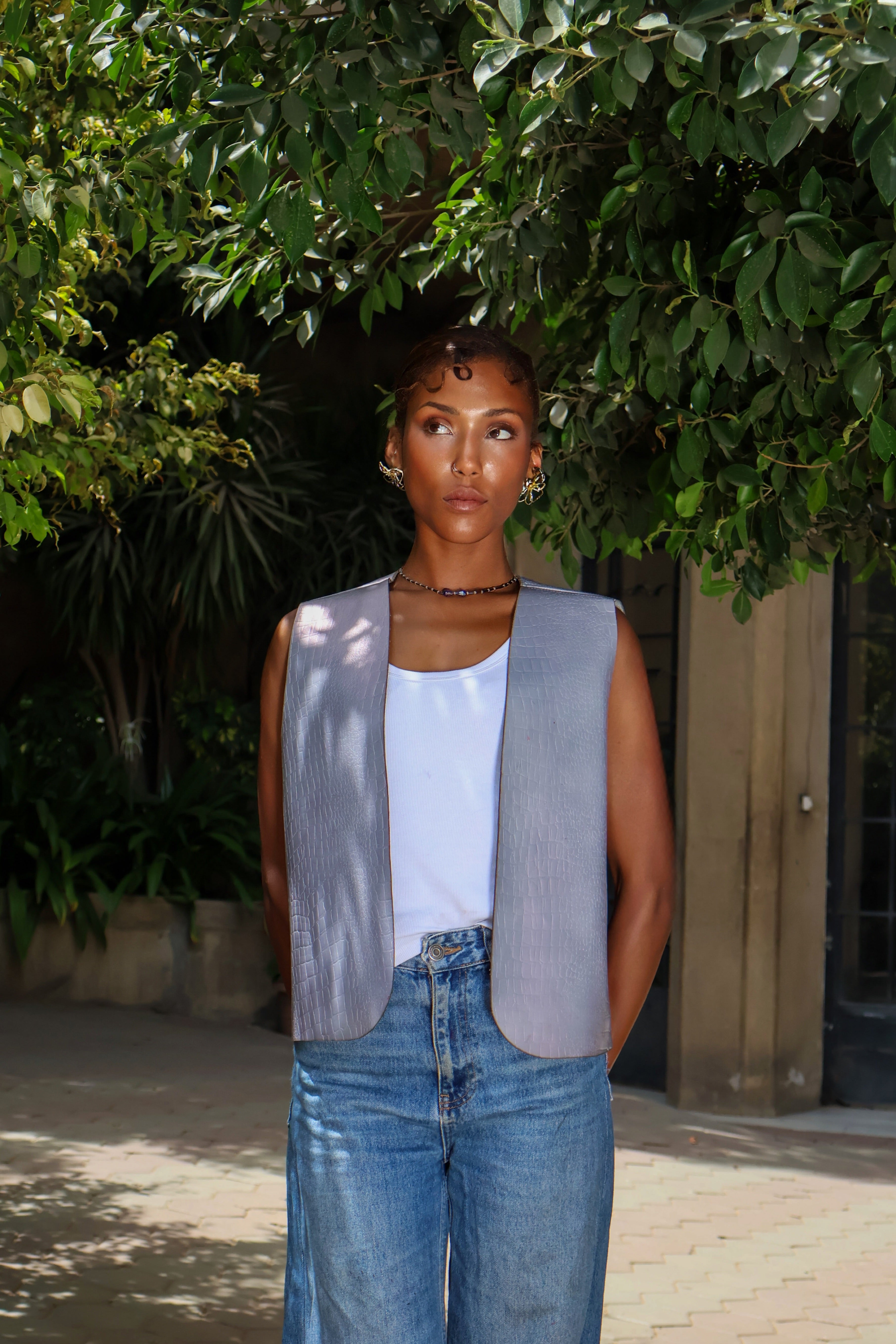 The Jazi Vest in Metallic Disco