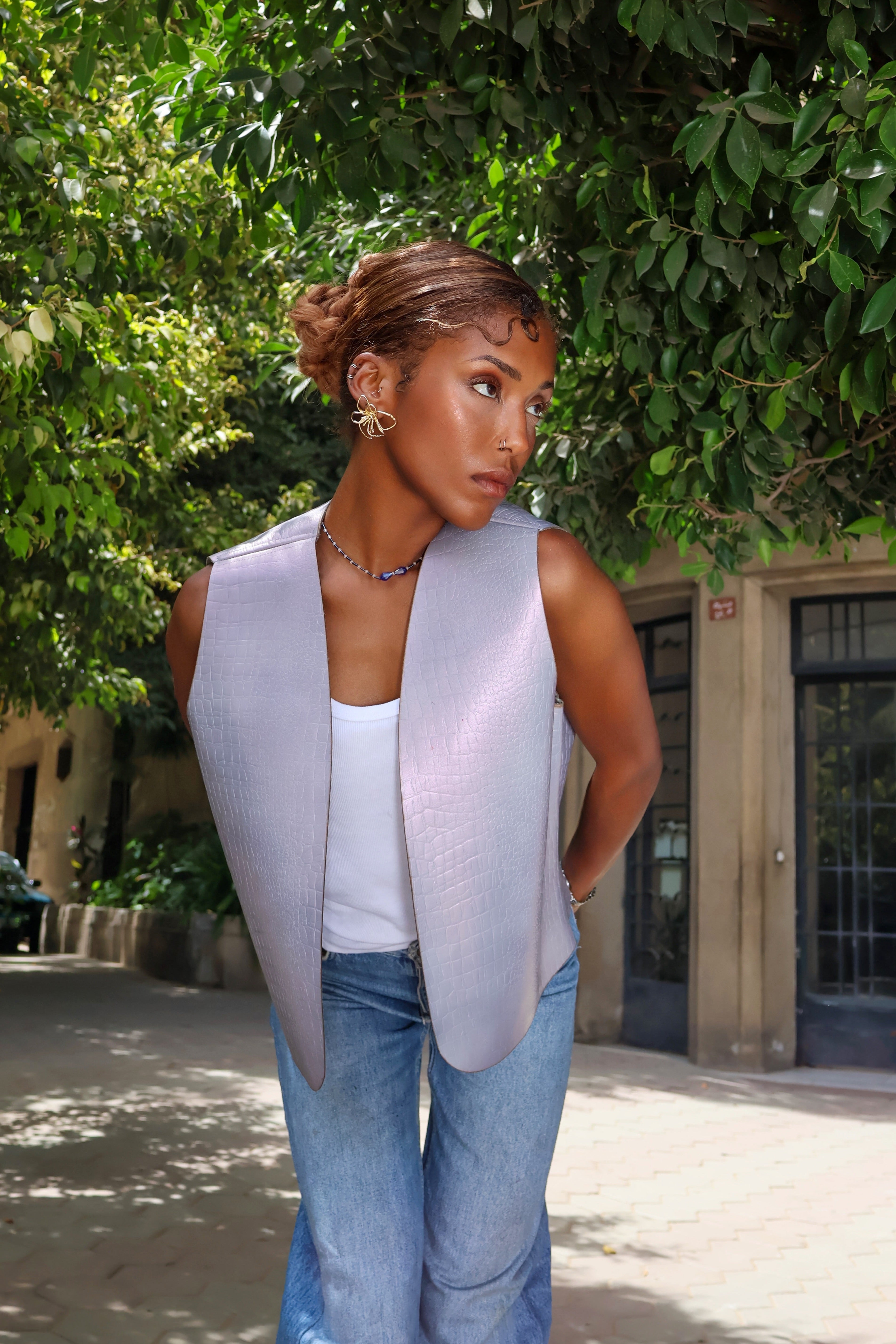 The Jazi Vest in Metallic Disco