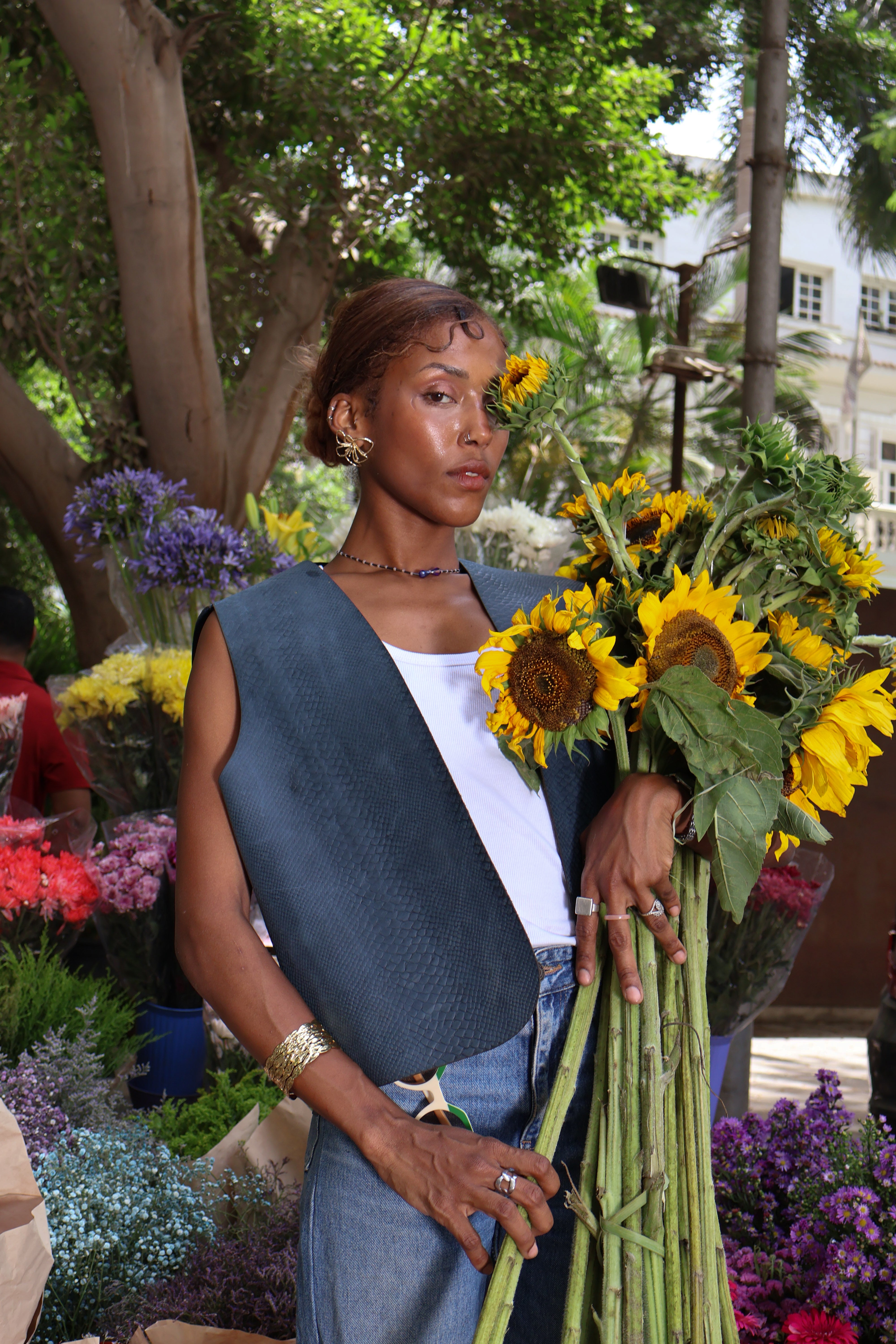 The Jazi Vest in Petrol Blue