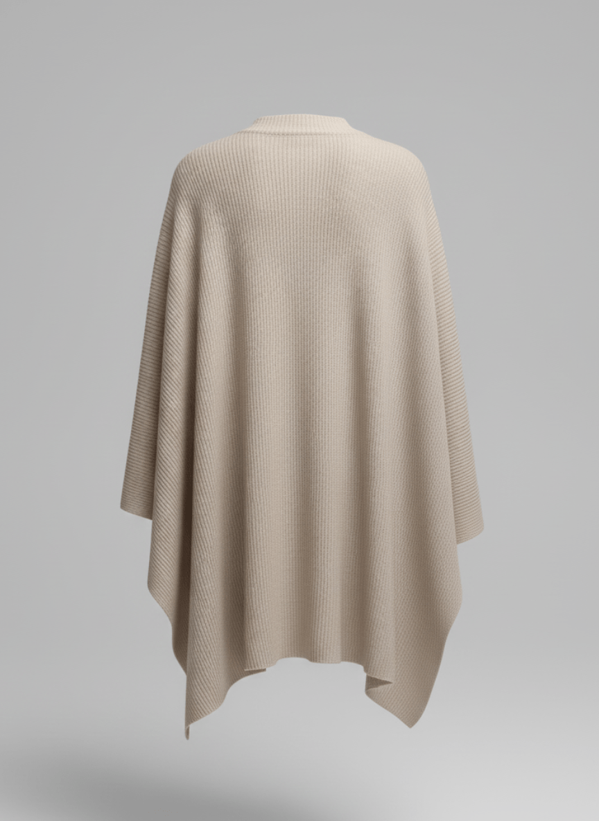 Aira Beige Knit Cape - BerriessDesigns
