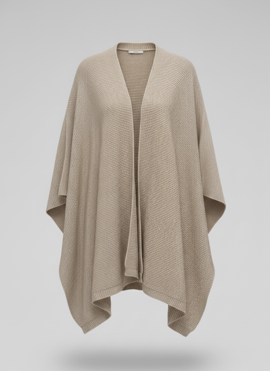 Aira Beige Knit Cape - BerriessDesigns