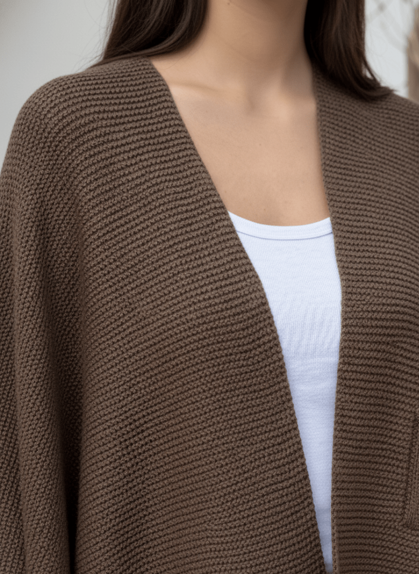 Aira Brown Knit Cape - BerriessDesigns