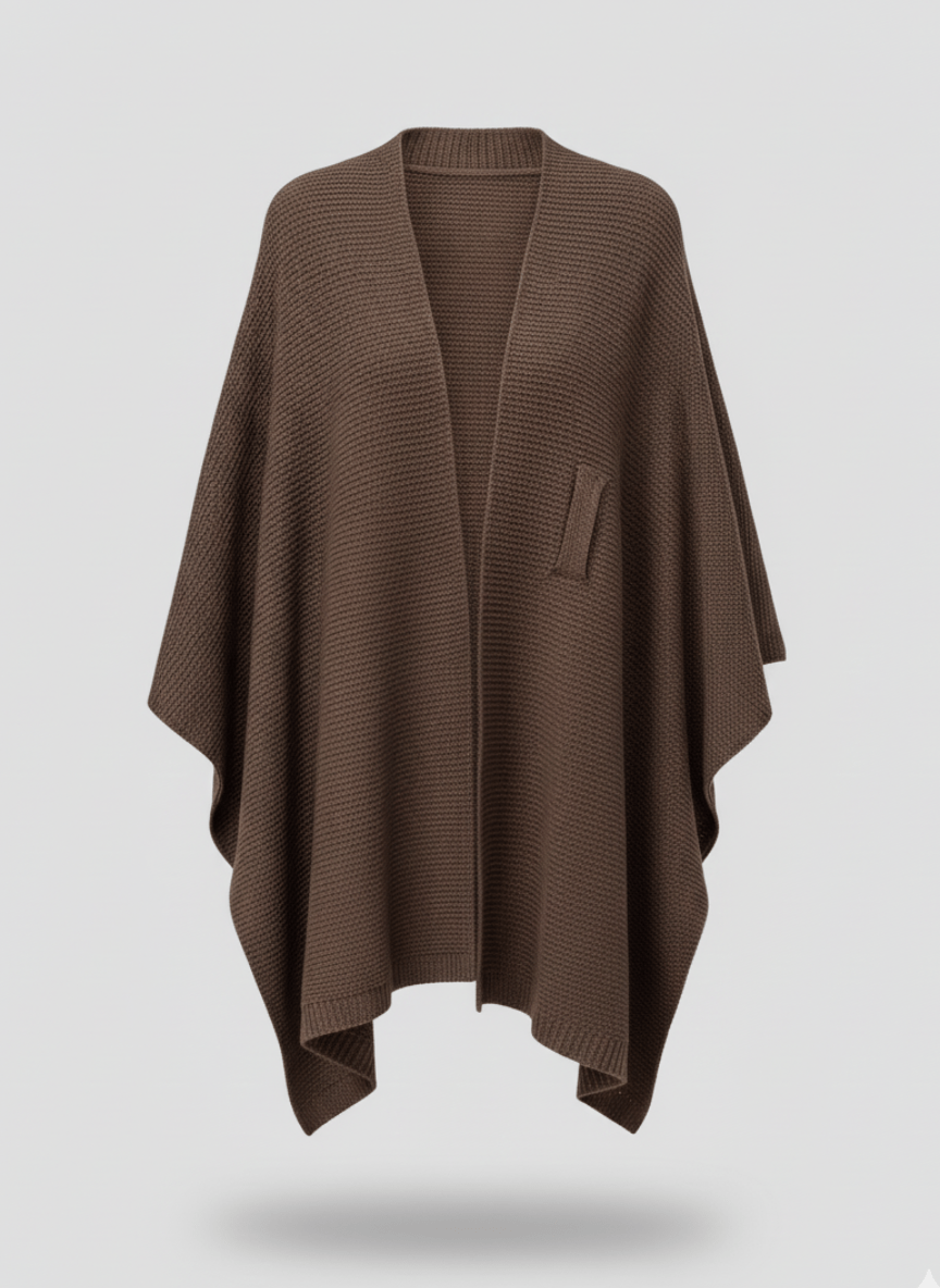 Aira Brown Knit Cape - BerriessDesigns