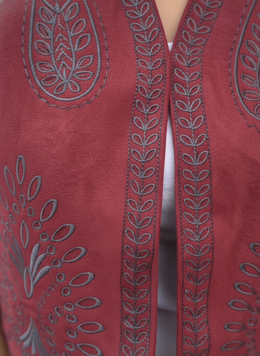 Flare Burgundy Vest - BerriessDesigns