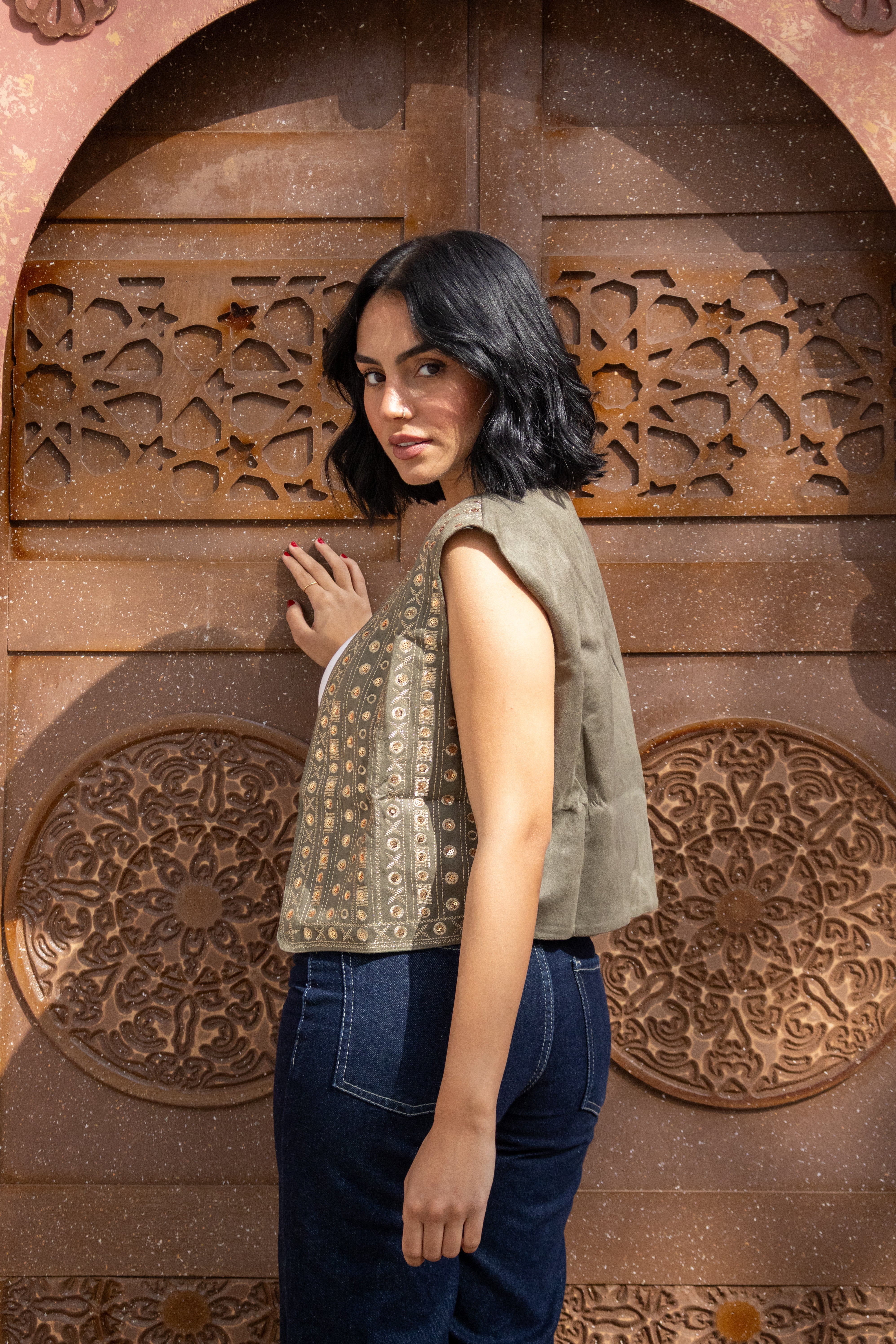 Olive Green Helal Vest - BerriessDesigns