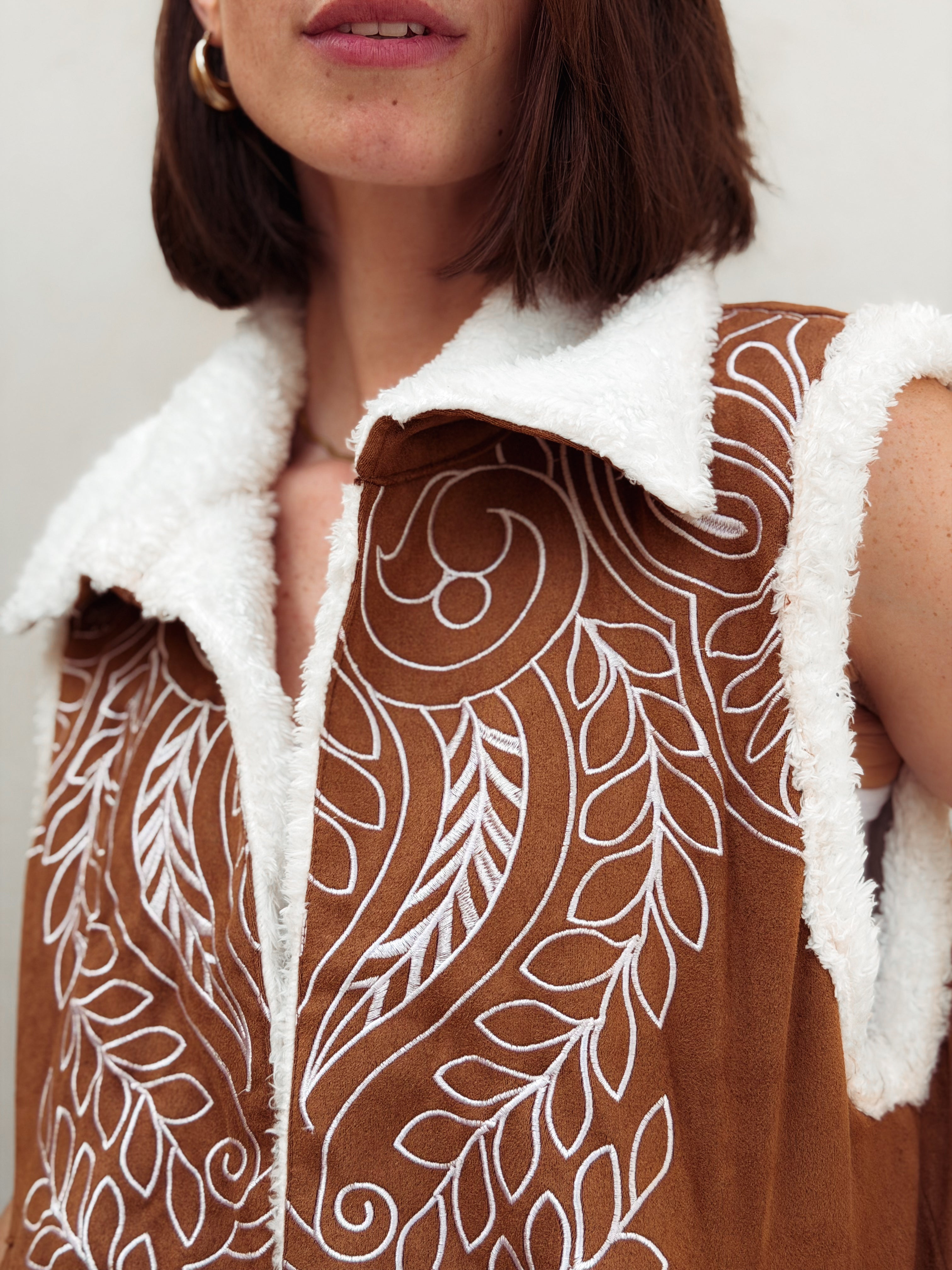 Rêve Warm Caramel Brown Vest - BerriessDesigns