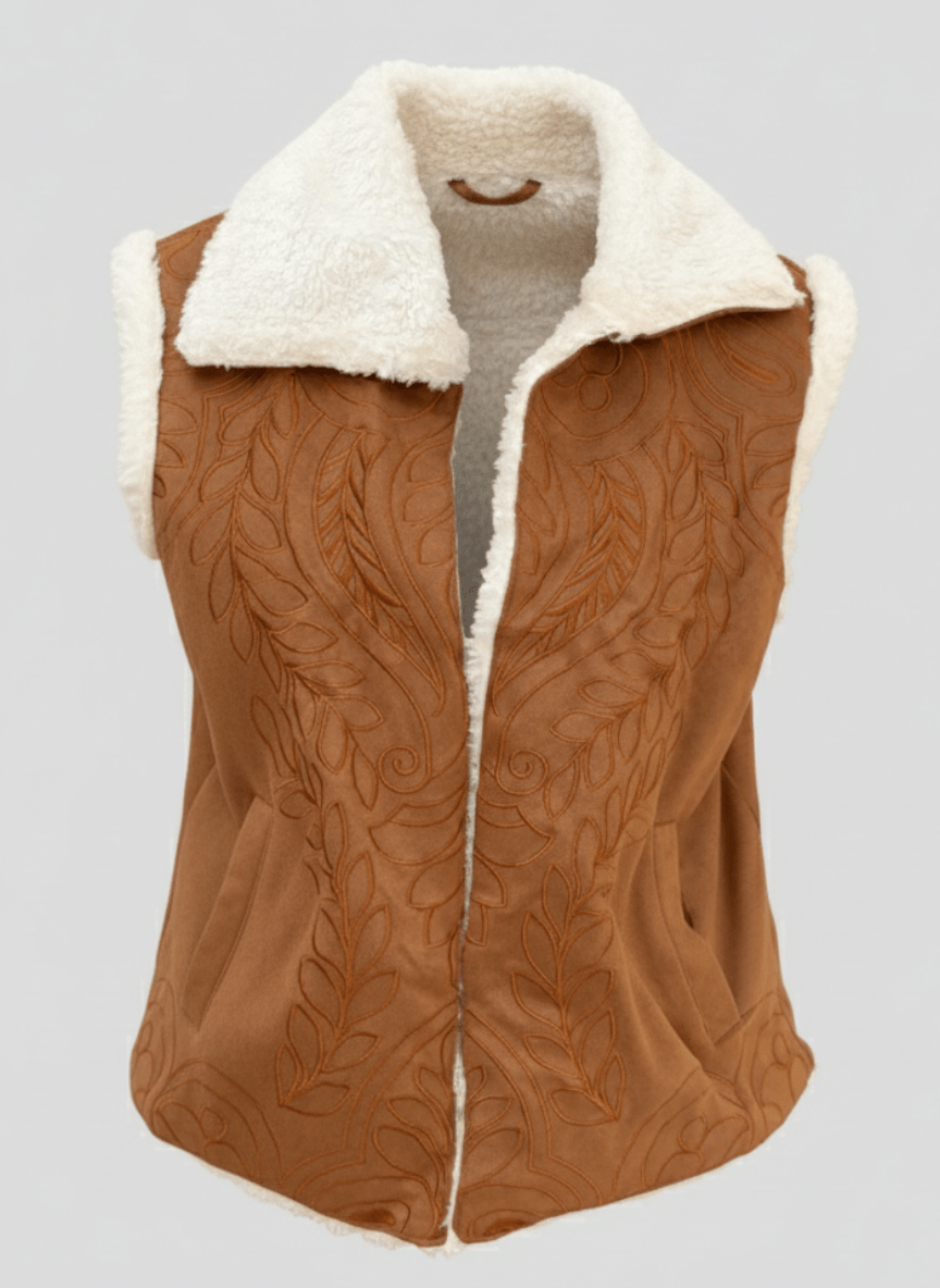 Rêve Warm Caramel Brown Vest - BerriessDesigns