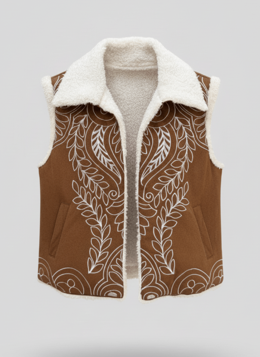 Rêve Warm Caramel Brown Vest - BerriessDesigns