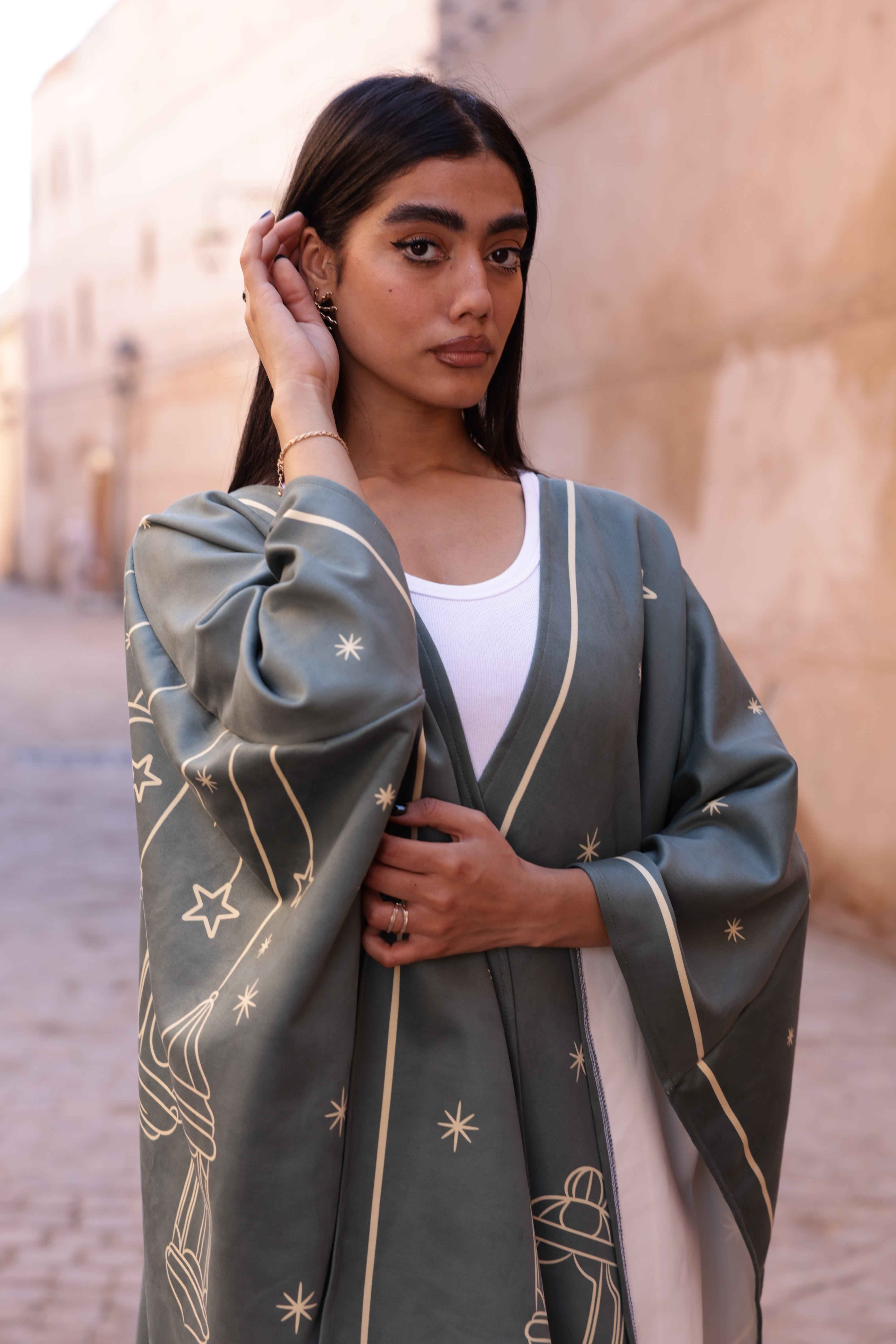 Turath Sage Green Cape - BerriessDesigns