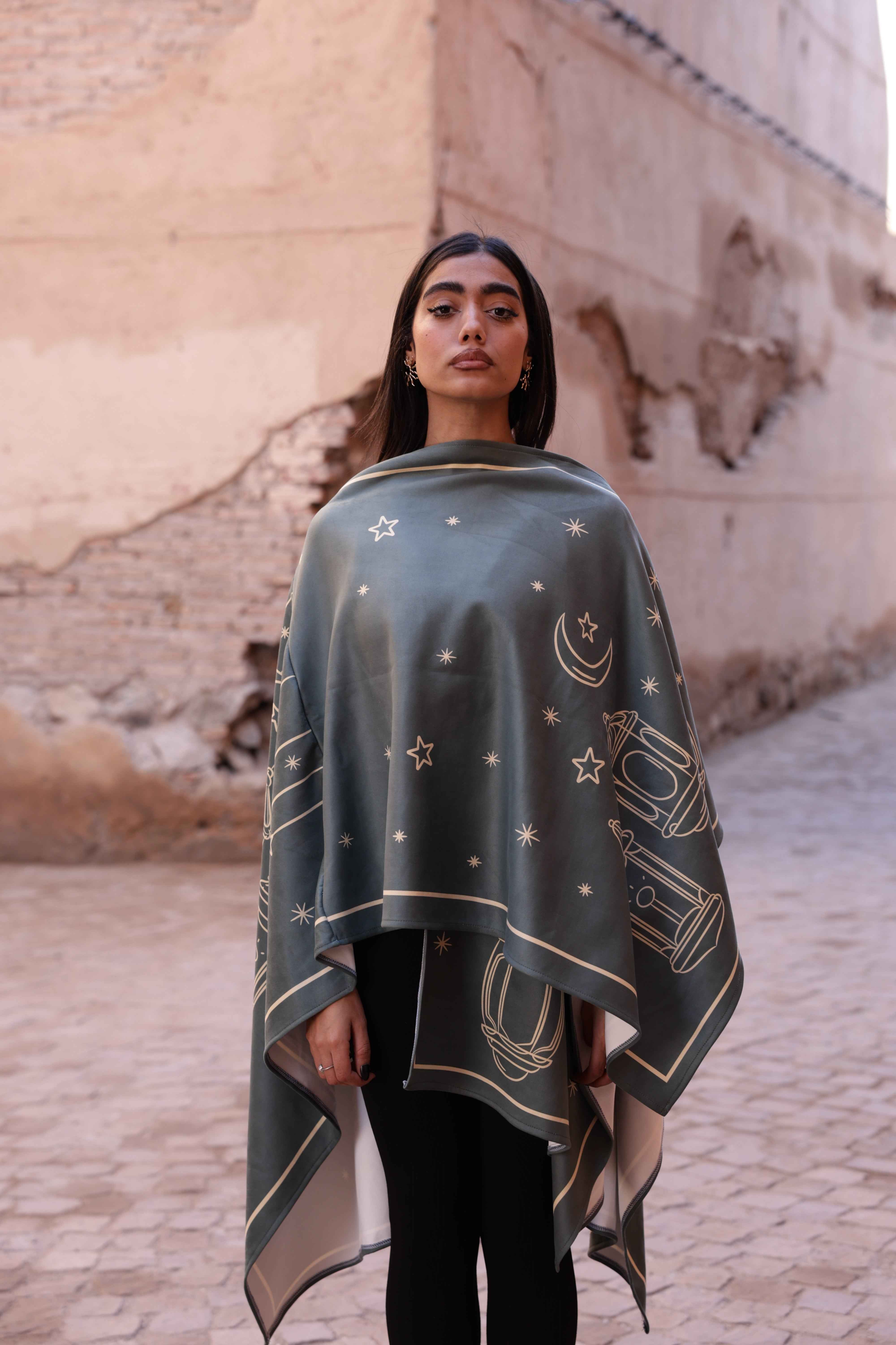 Turath Sage Green Cape - BerriessDesigns