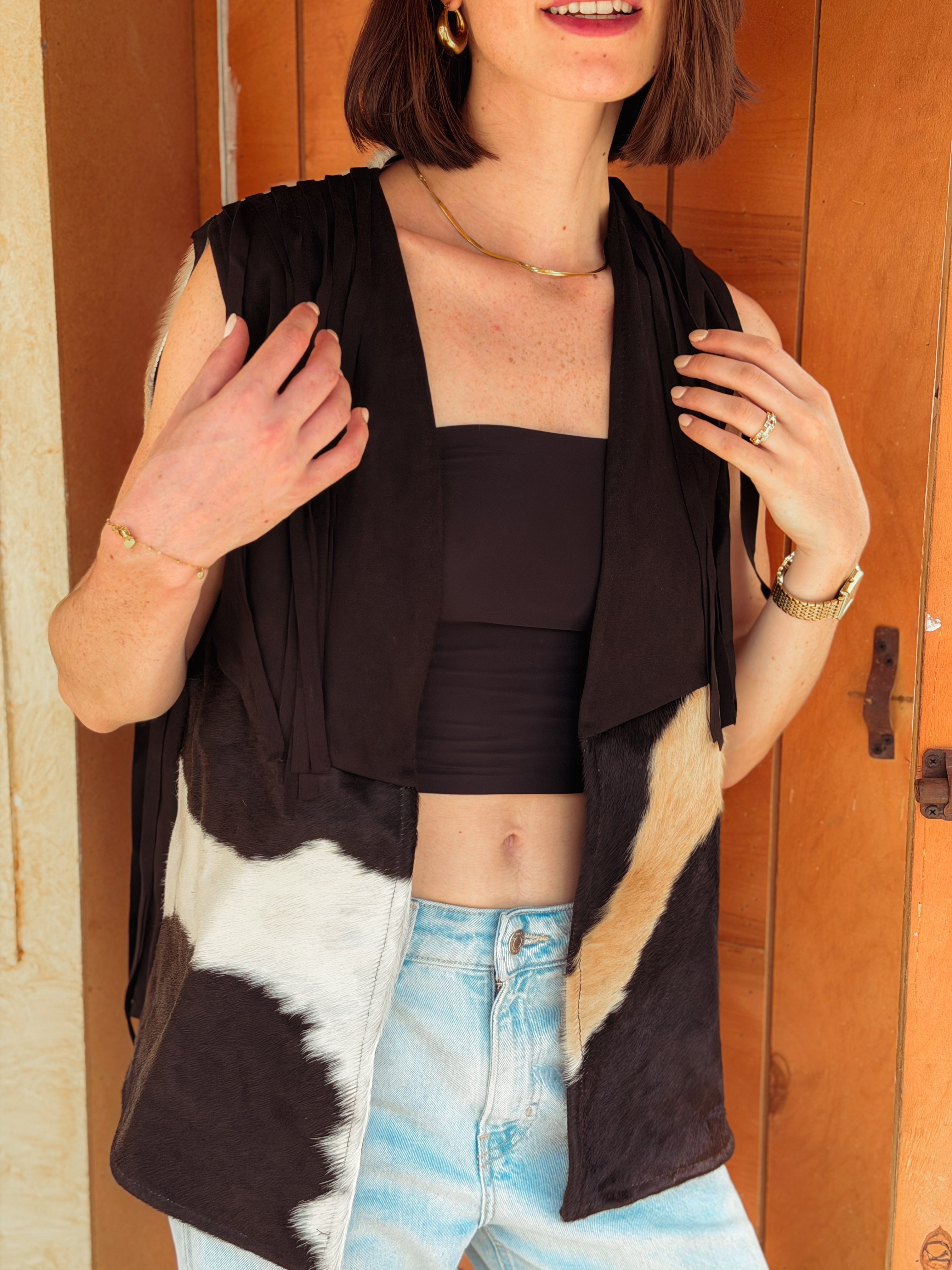 Velura Vest – Natural Cow Leather ( PATTERN 1 ) - BerriessDesigns