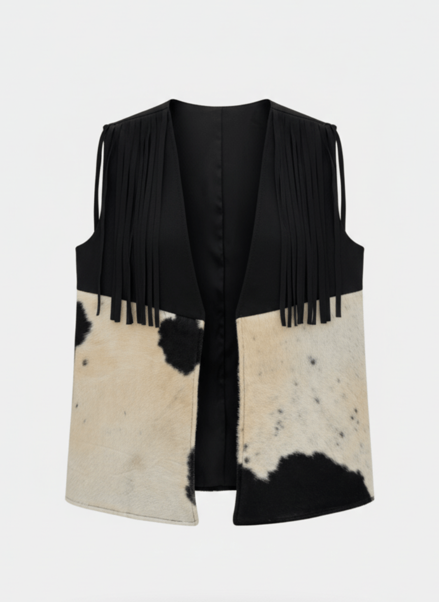 Velura Vest – Natural Cow Leather ( PATTERN 2 ) - BerriessDesigns