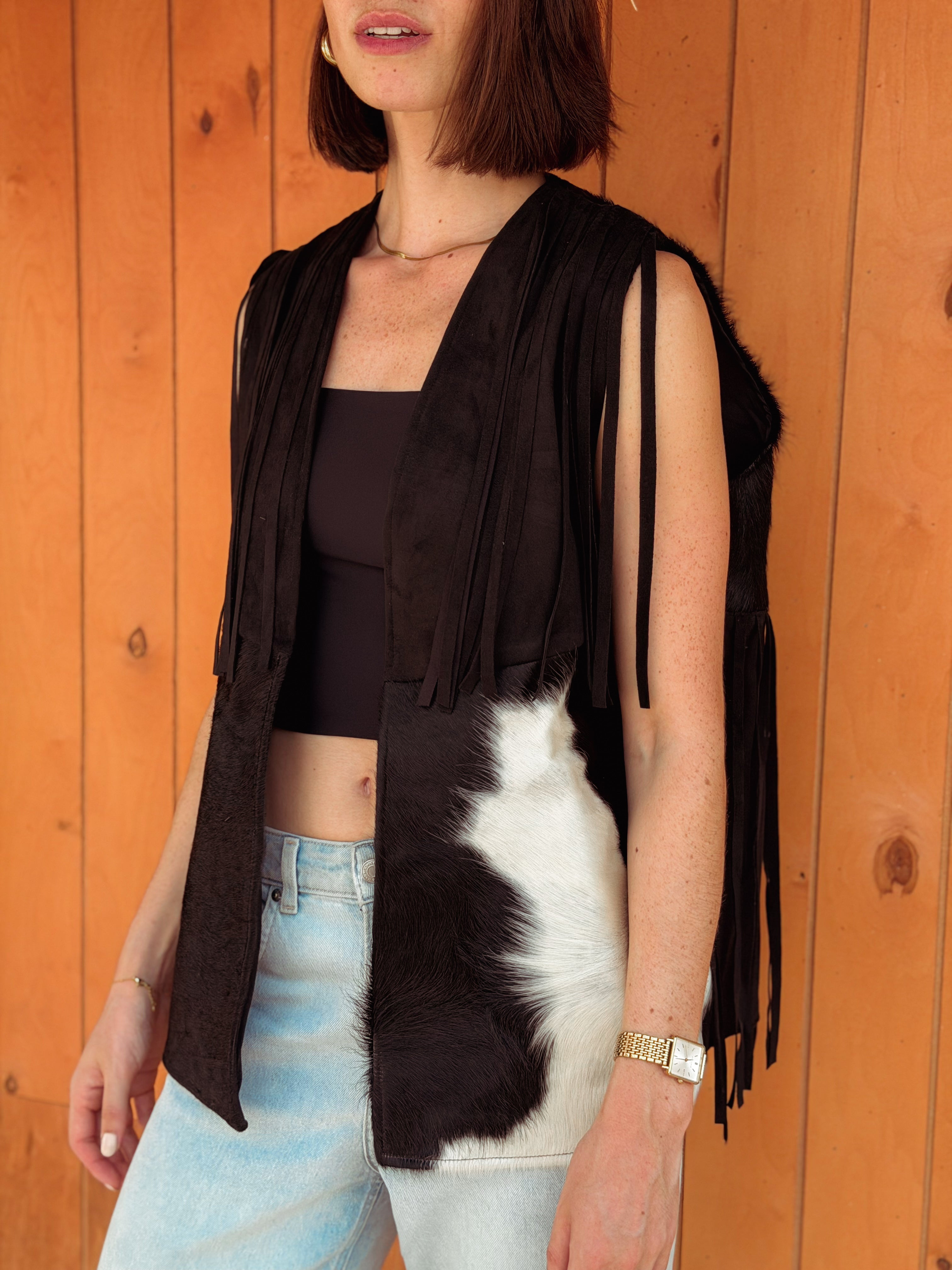 Velura Vest – Natural Cow Leather ( PATTERN 4 ) - BerriessDesigns