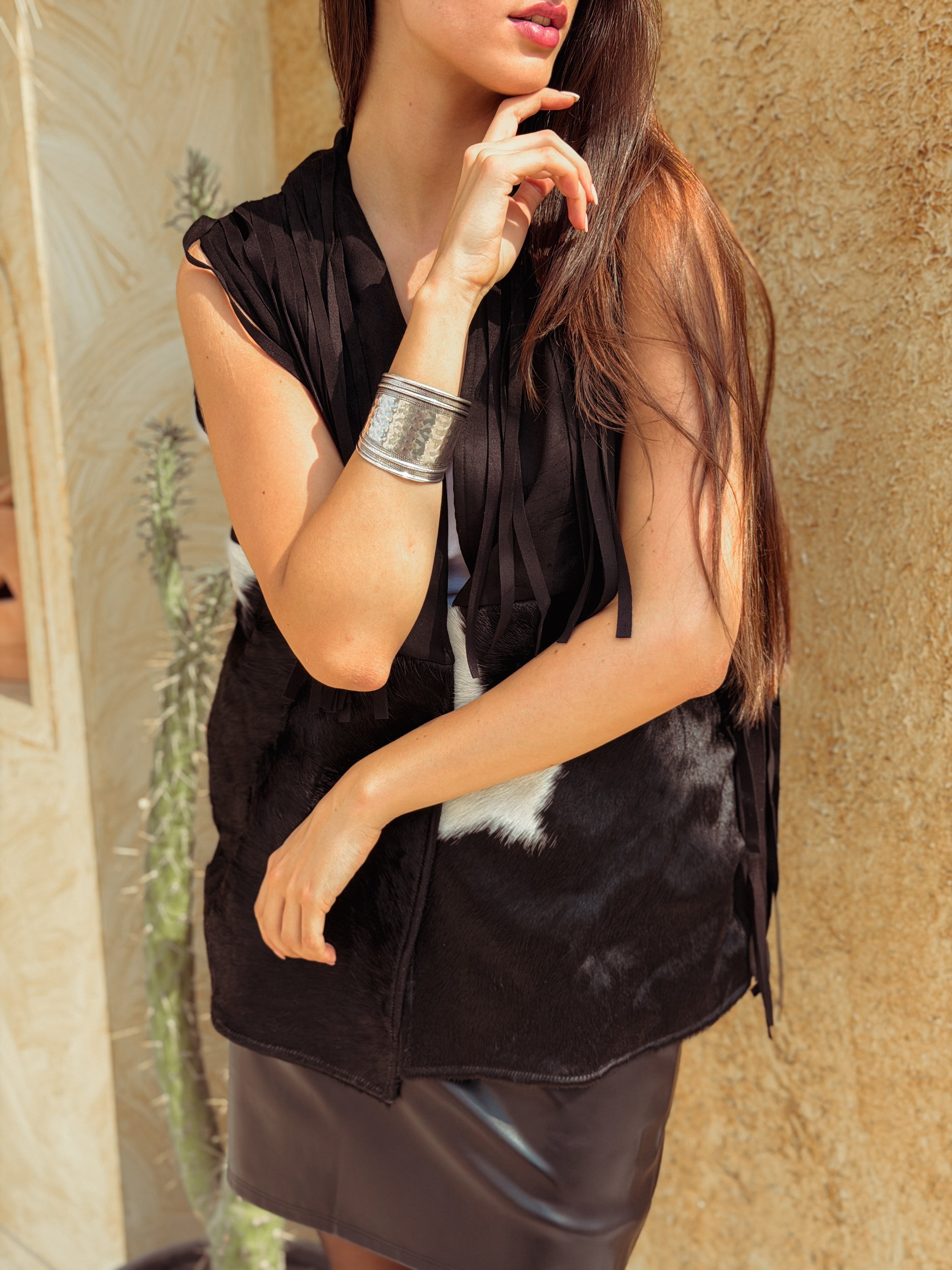 Velura Vest – Natural Cow Leather ( PATTERN 5 ) - BerriessDesigns