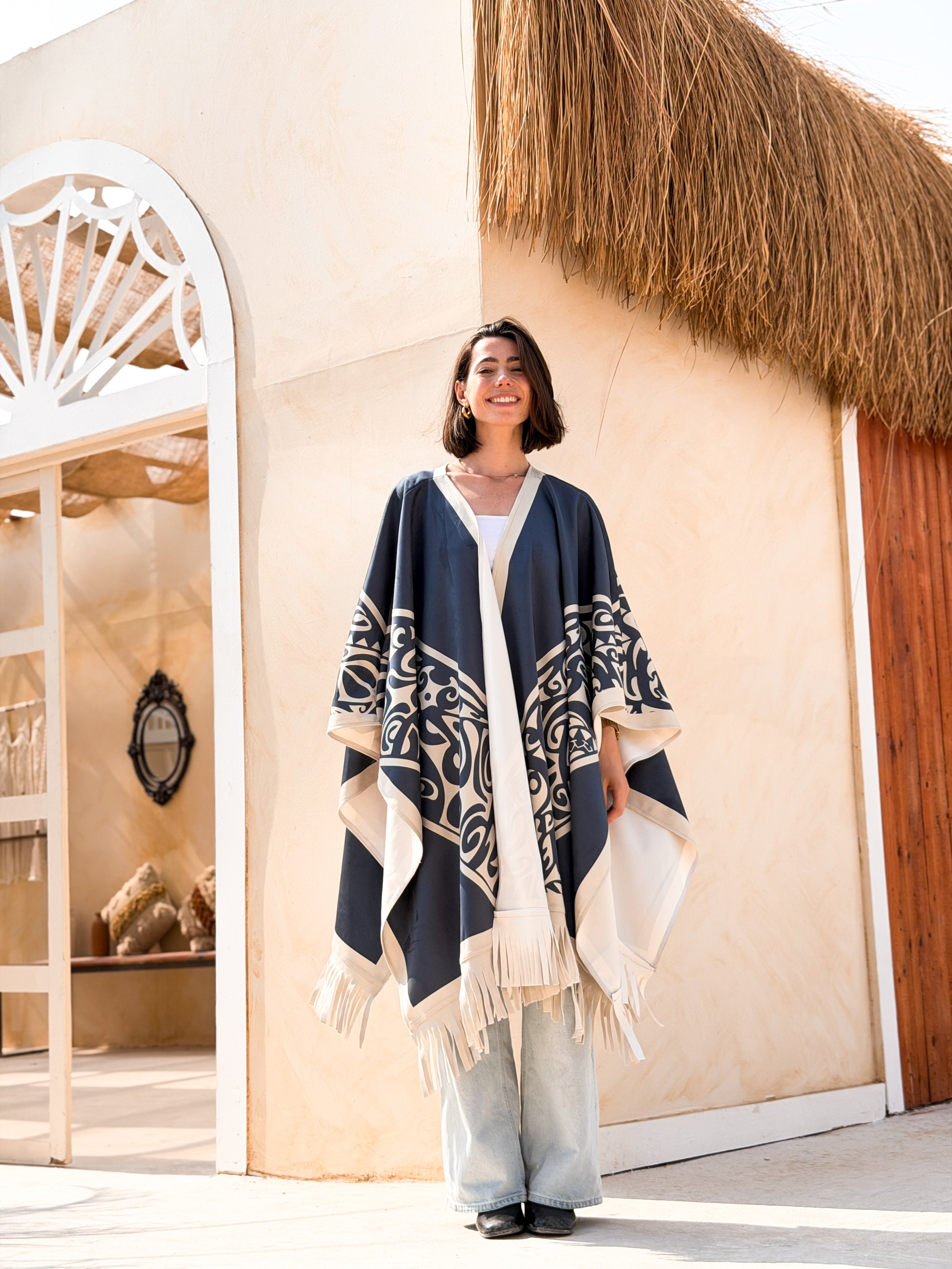 Zayra Navy Blue Cape - BerriessDesigns